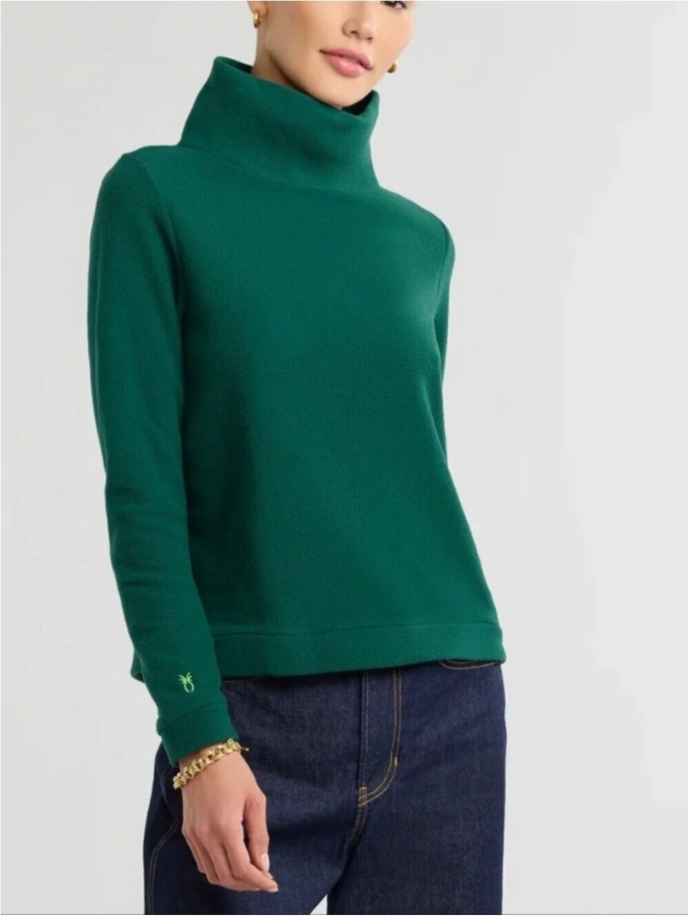 Dudley Stephens Emerald Green Turtleneck Sweater